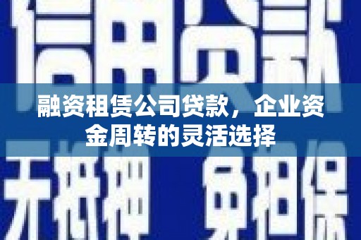 雨花台融资租赁公司贷款，企业资金周转的灵活选择