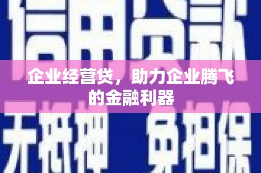 雨花台企业经营贷，助力企业腾飞的金融利器