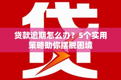 雨花台贷款逾期怎么办？5个实用策略助你摆脱困境