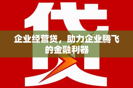 雨花台企业经营贷，助力企业腾飞的金融利器