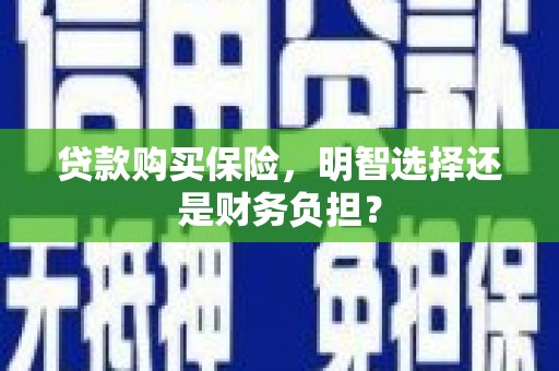 雨花台贷款购买保险，明智选择还是财务负担？