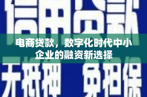 雨花台电商贷款，数字化时代中小企业的融资新选择
