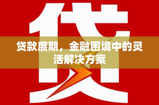 雨花台贷款展期，金融困境中的灵活解决方案