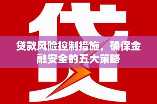 雨花台贷款风险控制措施，确保金融安全的五大策略