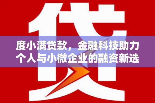 雨花台度小满贷款，金融科技助力个人与小微企业的融资新选择
