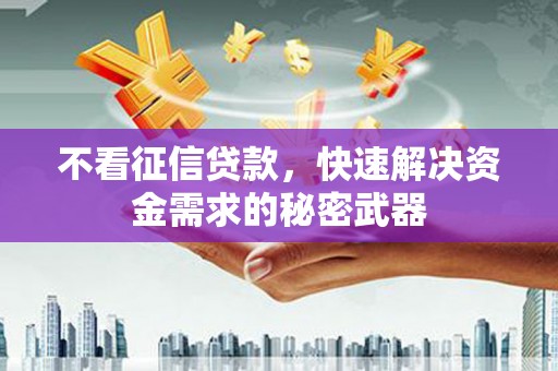 雨花台不看征信贷款，快速解决资金需求的秘密武器