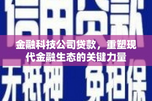 雨花台金融科技公司贷款，重塑现代金融生态的关键力量