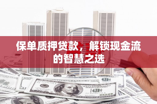 雨花台保单质押贷款，解锁现金流的智慧之选