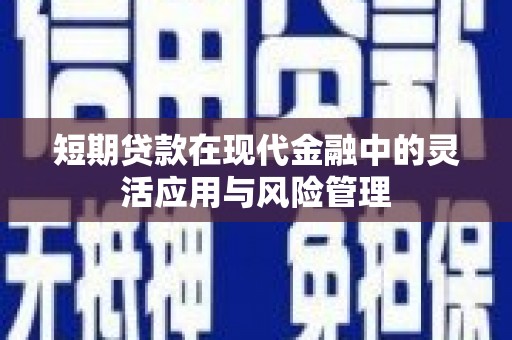 雨花台短期贷款在现代金融中的灵活应用与风险管理